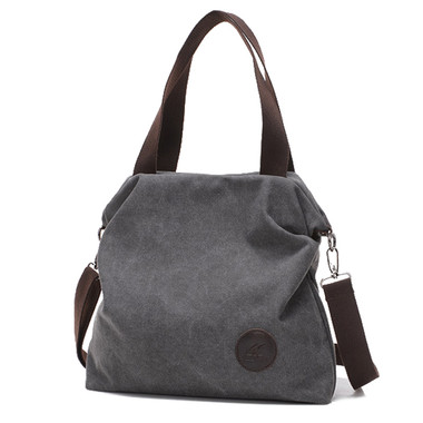 Single Shoulder Canvas Bag-Grey