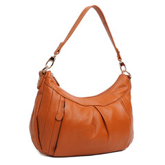 Stylish leather single-shoulder bag-Brown