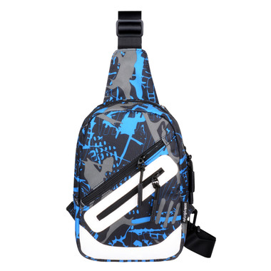 Casual one-shoulder messenger bag-Blue