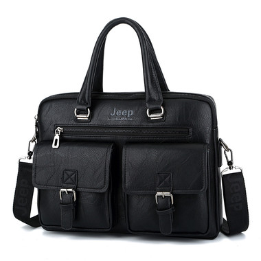 2019 Men Leather Shoulder Bag Black