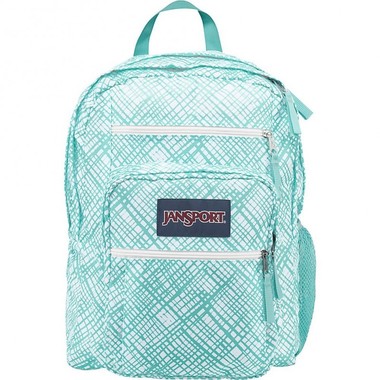 JanSport groß Student Rucksack | Aqua Dash Jagged Plaid