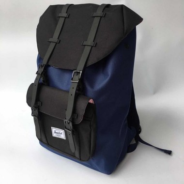 Herschel Black/Blue Little America Tagesrucksack-KOSTENLOSER VERSAND