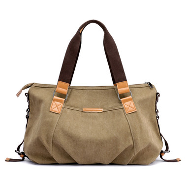 Vintage Tote Traveling Bags Khaki